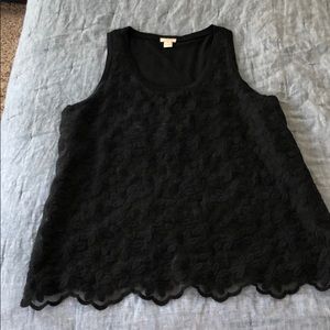 J Crew Black Lace Tank Top